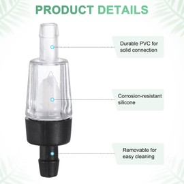 M METERXITY 24-Pack Aquarium Air Check Valve, Plastic One Way Non-Return Valves Air Valve Air Tubing Accessories Air Pump Accessories for 3/16" Airline Tubing Fish Tank [Black White]