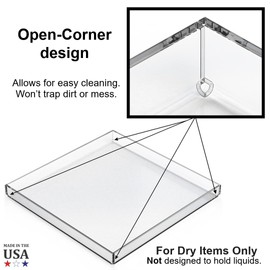 Clear Acrylic Organizer Tray, 10 x 10 Low-Profile Display & Vanity Tray – BPA-Free, Bathroom, Desk, Decor & Serving (Dry Use Only) - Made in USA