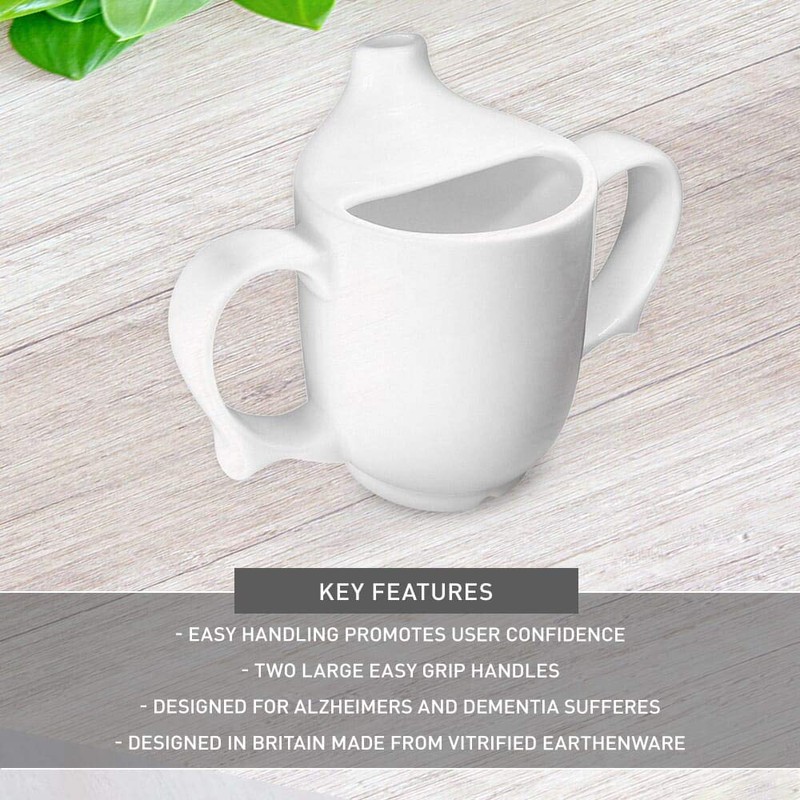 Dignity by Wade Two Handled Feeding Cup - White