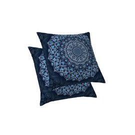 ggaimwf Mandala Cushion Covers Flower Mandala Arabesque Cushion Cover Ethnic Bohemian Style Throw Pillow Covers Blue Aesthetic Bolster Cushions for Sofa Bed Decorative Cushions 60x60cm Sets 2