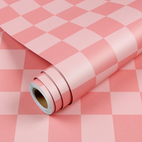 YENHOME 17.7"X276" Self Adhesive Checkered Wallpaper Peel and Stick Countertops