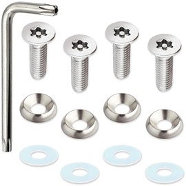 RENPA Stainless Steel Anti-Theft Bolt Set for License Plate Specific Vehicle Inspection (Bolt Length 0.6 inch (15 mm)