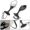 VIPIH Black Rear View Side Mirrors With LED Turn Signals