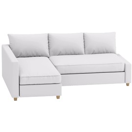 Durable Polyester Flax Friheten Sleeper Sofa Cover Replacement is Compatible for IKEA Friheten Sofa Bed Corner Sectional Slipcover. Sofa Cover Only (White Right Chaise)