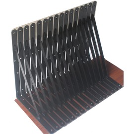 8 Pack L14 x H 10" Black Heavy Duty Shelf Brackets with Screws Metal Shelf Brackets Shelf Support Angle Brackets for Shelves L Brackets Heavy Duty Floating Shelf Brackets