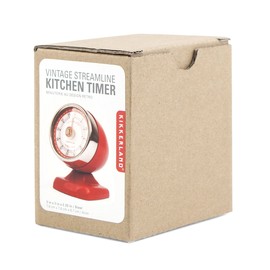 Kikkerland Vintage Streamline Kitchen Timer, Red