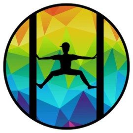 Ninja Warrior Inspired Obstacles Stickers Featuring Salmon Ladder, Jumping Spider & Warped Wall (4 Inches, Boy Jumping Spider)