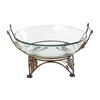 Deco 79 Tempered Glass Kitchen Serving Bowl with Copper Metal