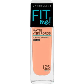 Maybelline Base de Maquillaje Fit Me Matte, 125 Nude Beige + Corrector de Maquillaje Instant Age Rewind, Light, 6 g