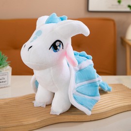 TOLLION Cuddly Plush Wings Dragon Plush Toy Soft Dragon Stuffed Animals Pterosaur Plush Flying Dragon Pillow Plushies Gifts for Fans Adults Kids Boys Girls Toys,9.8 Inches (White)