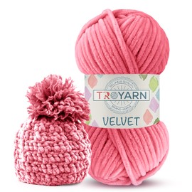 Velvet Yarn for Crocheting - Chenille Yarn, 100g (132 Yards) Amigurumi Yarn, Fluffy Yarn, Plush Yarn, Baby Blanket Yarn for Crocheting, Size 6