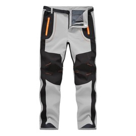 YSENTO Men's Snow Skiing Pants Insulated Waterproof Mountain Hiking Camping Fishing Winter Softshell Fleece Lined Ski Pants Pants Black L