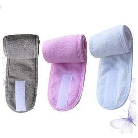Minkissy 3pcs Skincare Headband Spa Headwrap Face Wash Hair Band Bathing Headband for Women Grey