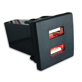 T5 OEM Dual USB Phone Charger ports for VW/Volkswagen T5 - Flat Blank Style in Red (STANDARD T5-2003-2009 ONLY)