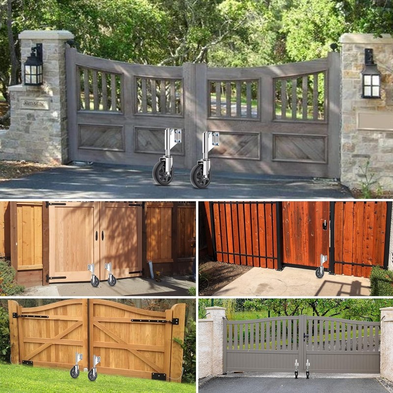 Homhoo Spring Loaded Gate Casters 6” Heavy Duty Gate Caster