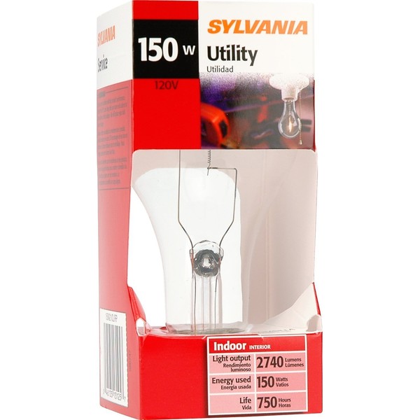 SYLVANIA Home Lighting 13125 Incandescnet Bulb, A21-150W-2850K, Clear Finish, Medium Base