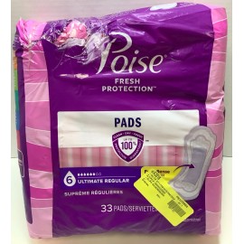 Poise Incontinence Pads for Women #6 Ultimate Regular, Aprox 95 Pads, Disheveled