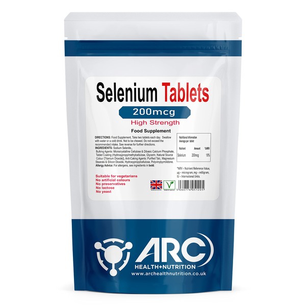 Selenium 200mcg Vegetarian & Vegan Mineral Supplement 360 Tablets, Made