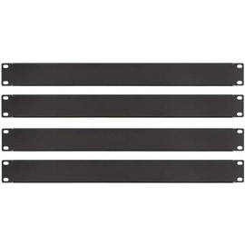 4 x 1 U Rack Panel 483 mm 19 Inch Steel Black Front Plate Rack Panel Blank Panel Blind Cover Plate Blank Cover (1U Rack Panel, 4 Pieces)