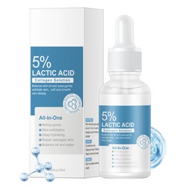 5% Lactic Acid Serum for Face, with Collagen Extract, Exfoliating Serum for Women and Men, Hydrating Facial Essence for All Skin Types, 30ml / 1 fl.oz