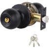 Door Knobs with Lock and Keys, Exterior/Interior Door Handle Lock