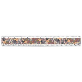 French Garden Flowers 12 Inch Standard and Metric Plastic Ruler