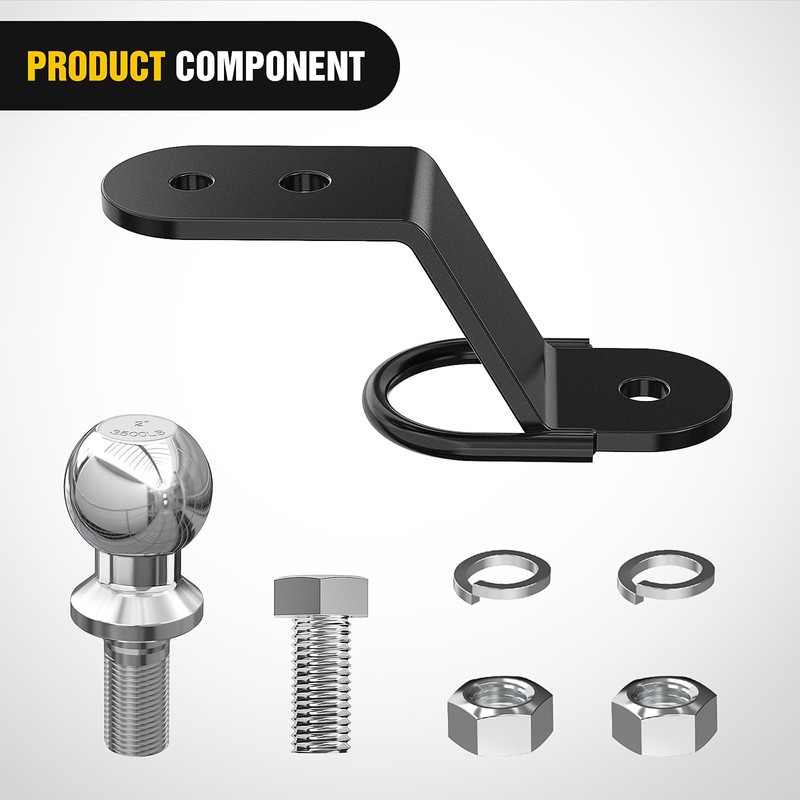 Nilight ATV/UTV Three-Way Hitch with 2 Inch Ball 3500lbs 3