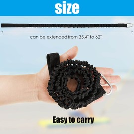 Kayak Paddle Lead, Pack of 2, 1.5 m Paddle Safety Lead, Canoe Elastic Paddle Lead, Fishing Rod Holder, Safety Rope with Carabiner Hook, Kayak Paddle Accessories