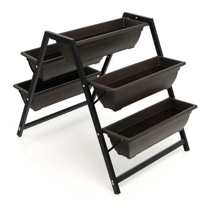 3-Tier Vertical Raised Garden Bed with 5 Plant Boxes Flower