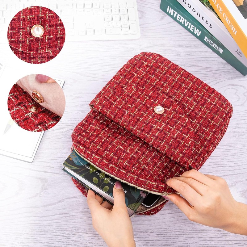 APLUFINE - Funda de libro de tweed con cierre, elegante