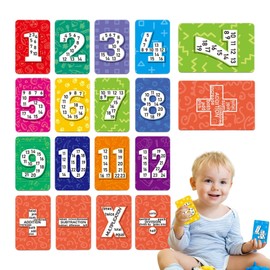 Multiplication,Multiplication Table Fact Cards Board Game for Math Learning | Multiples Posters Set Math Game Bright Flash Cards for Birthday Easter Thanksgiving
