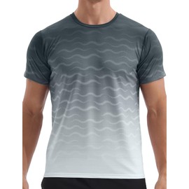 APTRO Men's Athletic T-Shirts Quick Dry Running Workout Shirts Short Sleeve Activewear Crew Neck Gym Tee Tops B06 Black XL