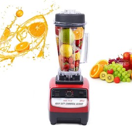 Professional Countertop Blender, 1500W High Power Commercial Blender Smoothie Maker Heavy Duty High Speed Mixer Juicer Smoothie Maker, 2HP, 2L, Red