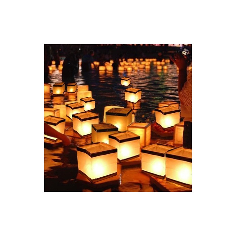 JINL® 10 Pack Square Chinese Lanterns Wishing, Praying, Floating, River