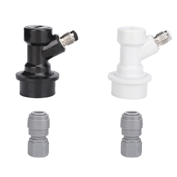 Connectors, 2Pcs Home Brewing Ball Lock Keg Connector + 8mm-1/4in FFL Quick Push Fit Connector