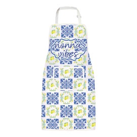 MYSOMY Nonna Gift Italian Grandma Apron Nonna Vibes Apron with Pockets for Nonna Nonna's Kitchen Apron (Nonna Apron)