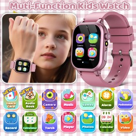 OVV Kids Game Smart Watch 1.54" HD Touch Screen, 30+ Educational Games, Camera, Pedometer, Alarm, MP3 Player, Auidobook, Learn Card,Time Tools, Parental Control, Wrist Watches for Boys Girls Age 4-12