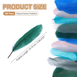 PATIKIL 4-6" Natural Goose Feathers Bulk for Crafts, 300 Pack Long Assorted Colors Feathers Decor for DIY Dream Catchers, Hats, Garland, Vase Supplies Adults Crafting, Vintage Color Mix
