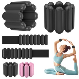 Wrist & Ankle Weights for Women, Wearable Strong Arm & Leg Weights Set of 2(1Lbs Each), Adjustable Ankle Weights for Walking, Yoga, Dance, Barre,Gym,Exercise,Pilates,Walking Running (black)