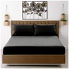 VELVETIO Easy Care Plain Black Fitted Sheet, Soft Breathable 100%