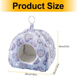 Lotsdonxia Small Animal Warm Bed – Lightweight & Cozy Pet Bed Soft Winter Sleeping House for Rabbits, Guinea Pigs, Hamsters & Bunnies Heart Print Designs (20x20x16cm)