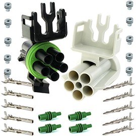 APTIV Packard Set (5 Circuits) Weatherpack, Waterproof, Terminal Kit 14, 16 AWG, 5-Pin, (1 Completed Set)
