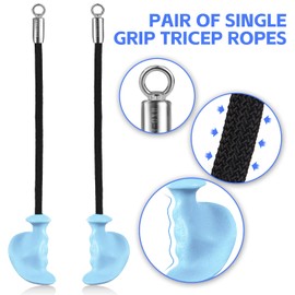 HXD-ERGO Triceps Rope, One-Handed Training Rope, Ergonomic Single Triceps Rope, Strength Training Handle, Heavy Duty Triceps Rope for Workout on Pulley, Fitness, Cable Pull, Power Tower