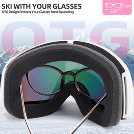 Freela Ski Goggles Adult Snowboarding Goggles for Men Women Youth Snowboard Goggles Clear Anti Fog UV Protection OTG Snow Sports Skiing Snowmobile Winter Goggles Over Glasses Helmet Compatible Pink