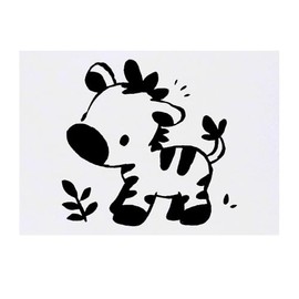 'Cute Baby Zebra Standing with Plant' Temporary Tattoo - Water Resistant, Skin-Safe, Non-Toxic Transfer (TO00082703)