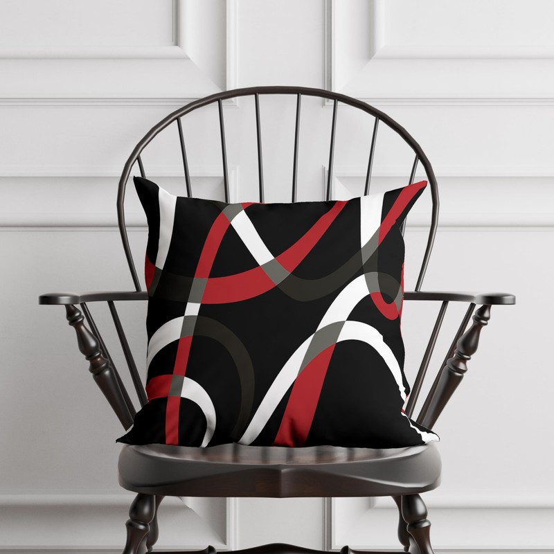 weesire Black and Red Throw Pillow Covers Set of 2
