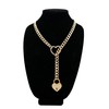 ADEMISHIA Women Slip Chian Necklace With Padlock, Punk Gothic Gold