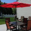 Sunnydaze 9-Foot Patio Umbrella with Solar LED Lights and Push