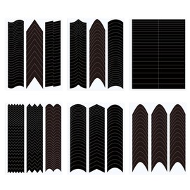 6 Blatt French Maniküre Aufkleber Selbstklebende French Tip Guides Nagelaufkleber Für Maniküre Dekoration DIY Werkzeuge Halbgehärtete Nagelfolie Nagelaufkleber Nagelsticker Nageldesign Wraps
