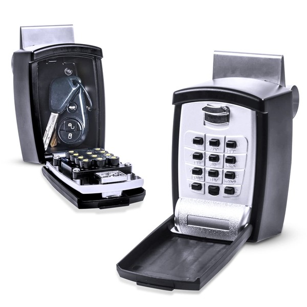 KeyGuard SL-591 Car Window Punch Button Lock Box, Black- Portable